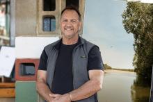 Gija man Kim Bridge. INSET: The Fitzroy River. Photos: Tom Zaunmayr and Kimberley Land Council